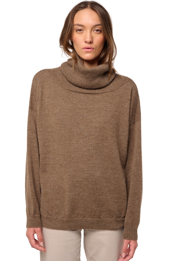 Baby Alpaca ladies roll neck tanis natural m